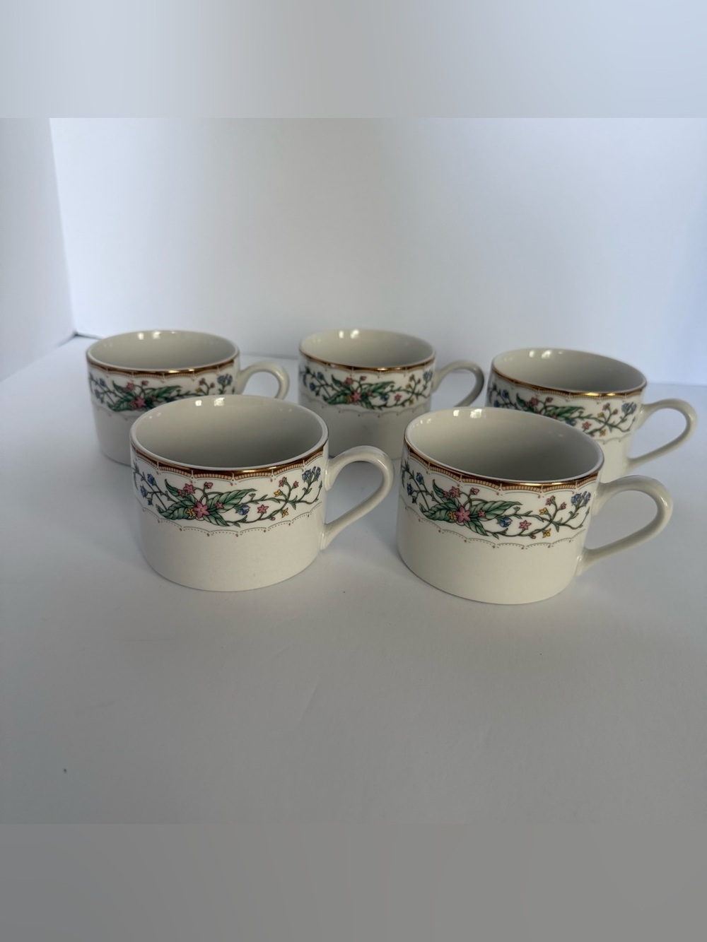 Set of 5 Farberware 1996 Wellesley #486 Fine China Teacups